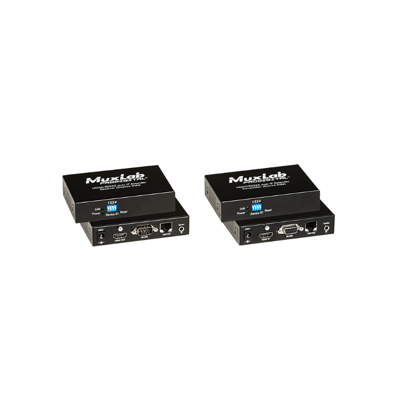 Удлинитель MuxLab проводной HDMI/RS232 over IP Extender Kit with PoE 500753-TX/RX (100м) 