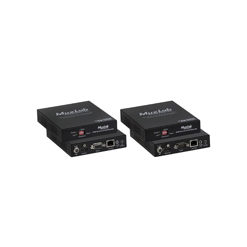 Удлинитель MuxLab проводной HDMI 4K over IP PoE Extender Kit 500758-TX/RX (100м) 