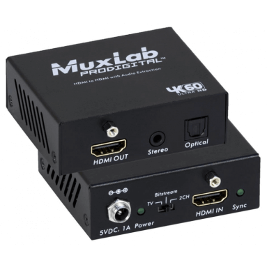 Коммутатор HDMI TO HDMI WITH AUDIO EXTRACTION, 4K/60 Muxlab 500436 